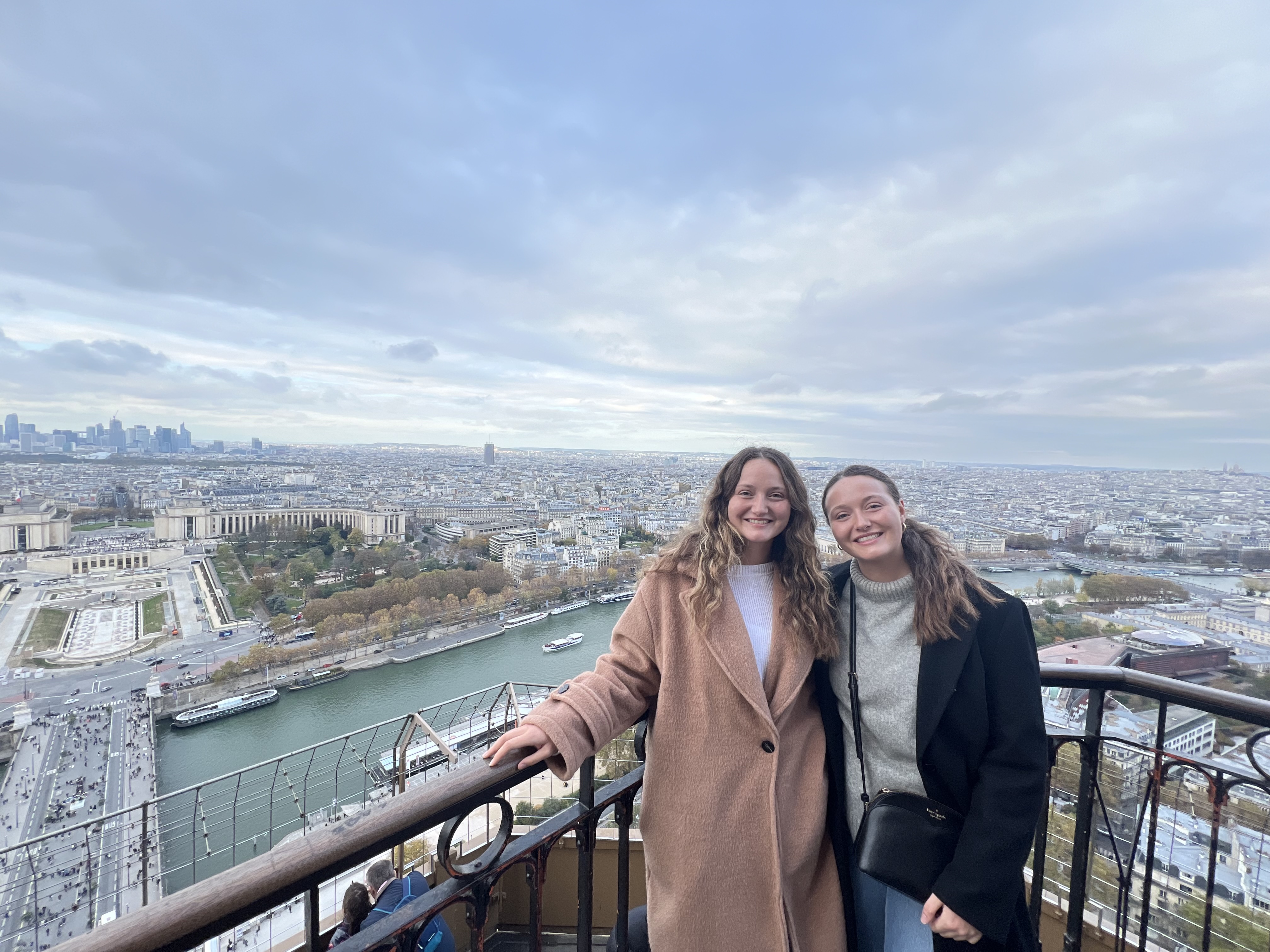 Karie and Katie on the Eiffel Tower in Paris, France