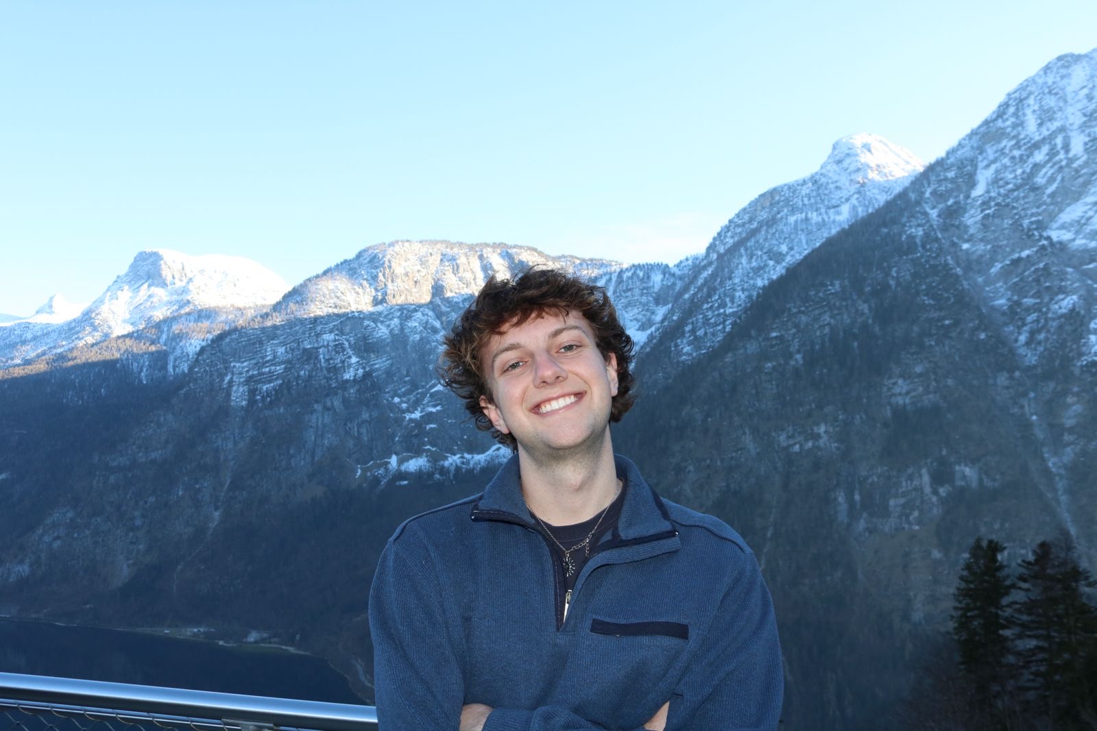 Nicholas Neuman in front of mountain scenery