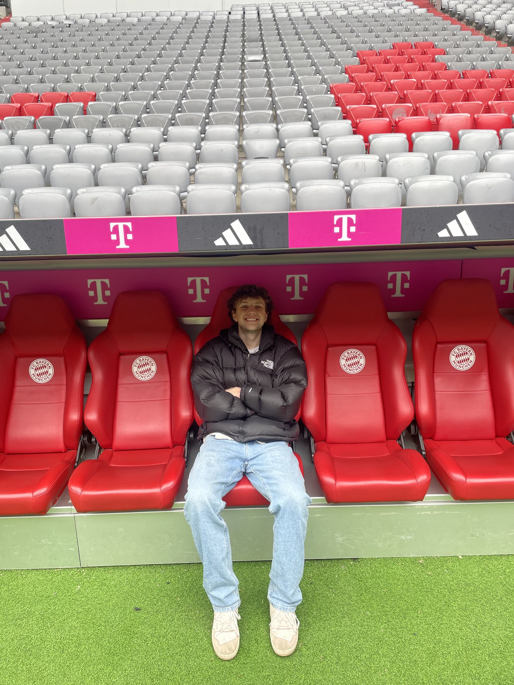 Neuman in a stadium