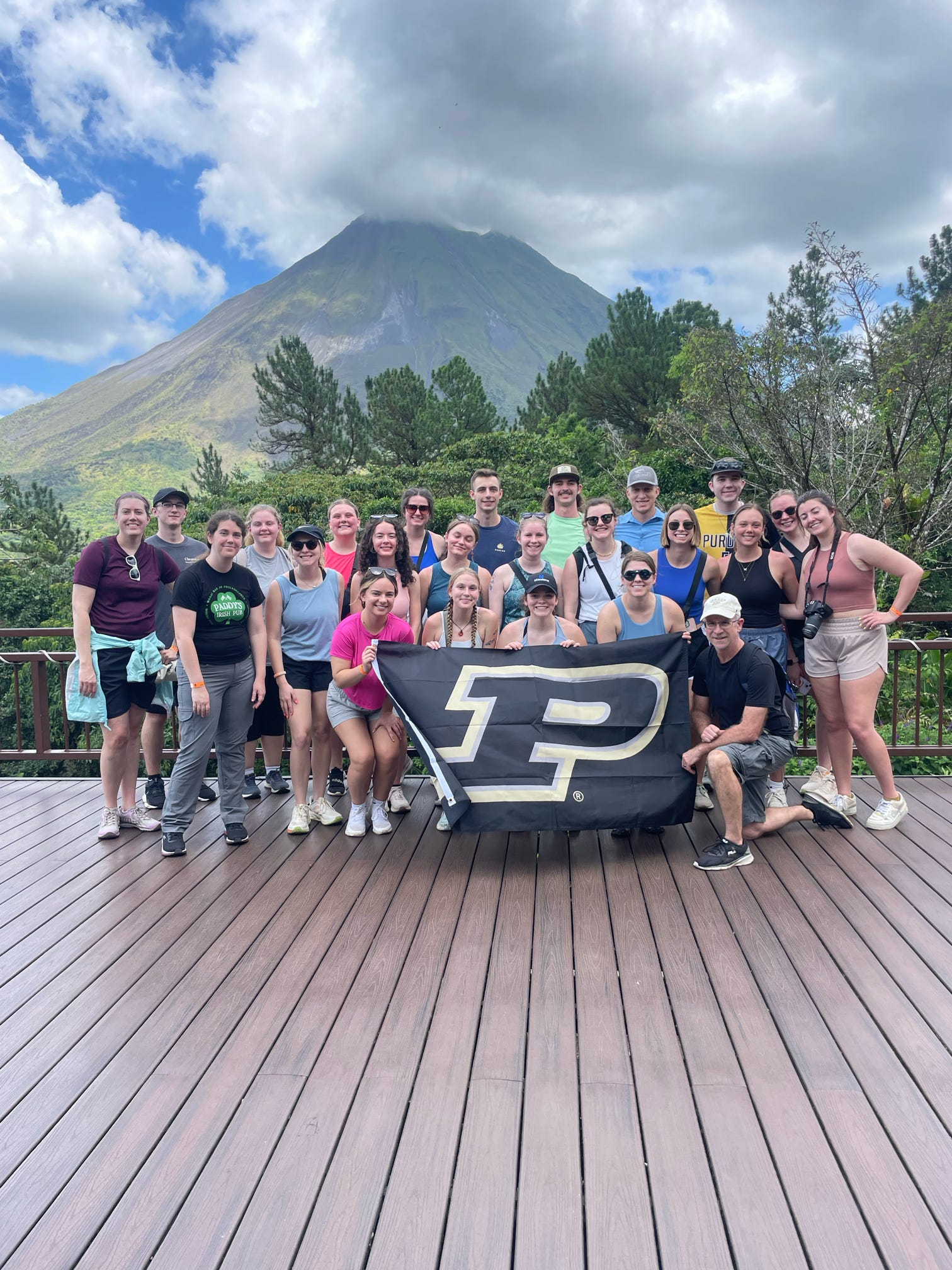Costa Rica group in front of volcano