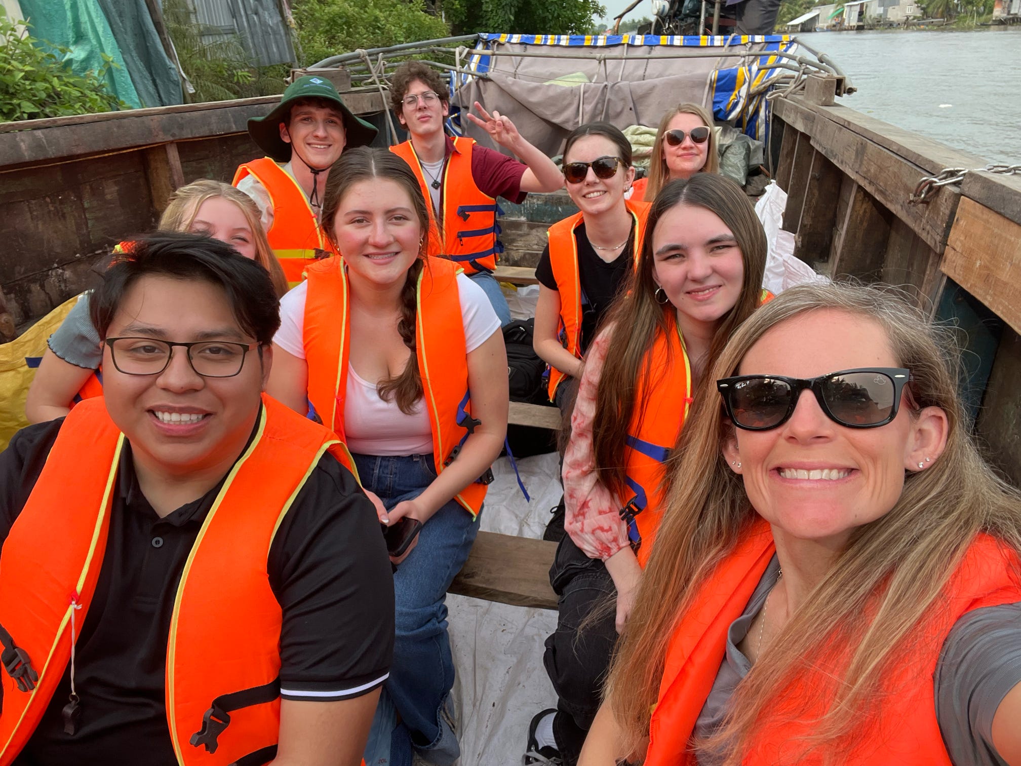 Vietnam group on a river