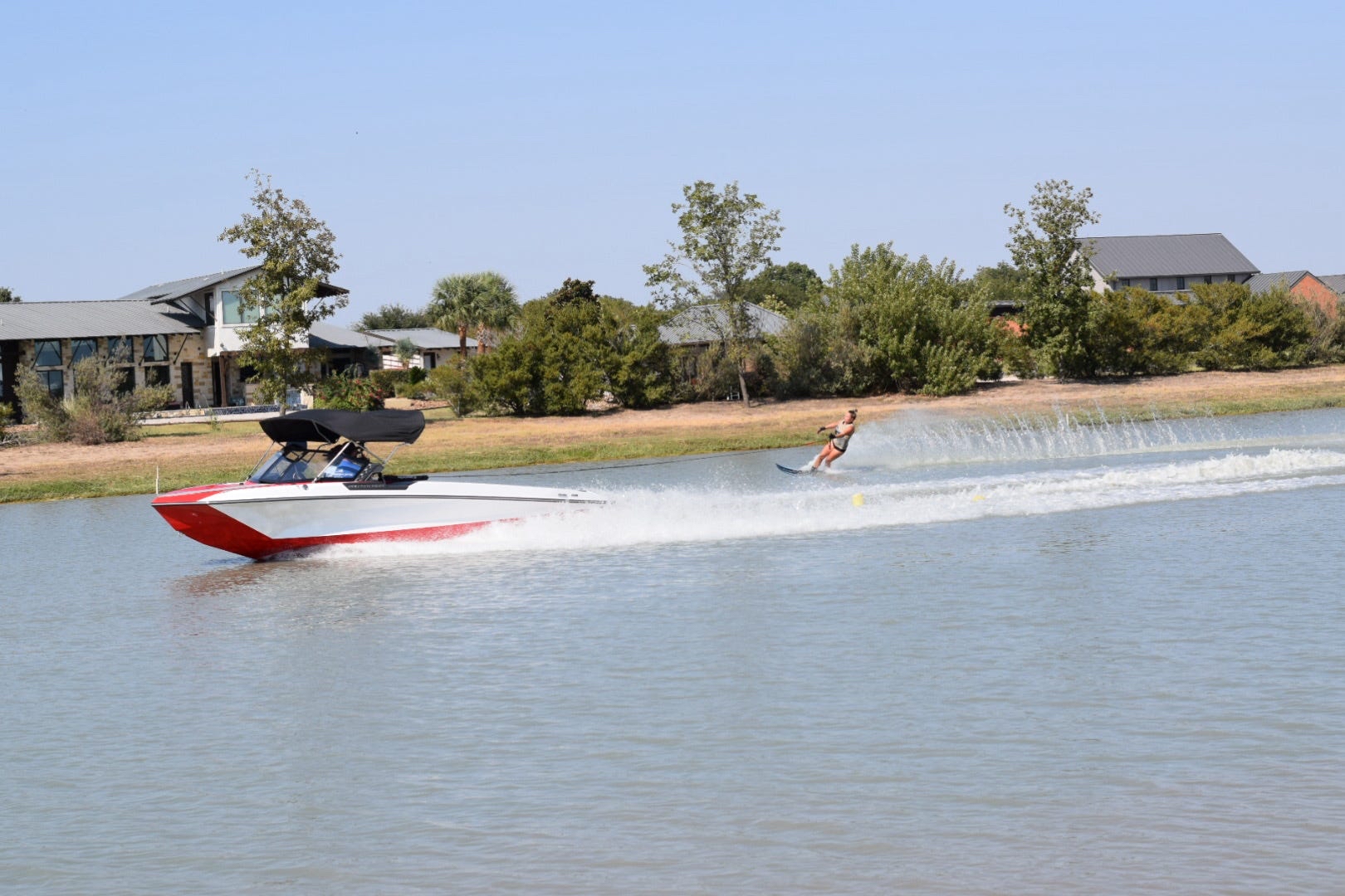 Erin waterskiing