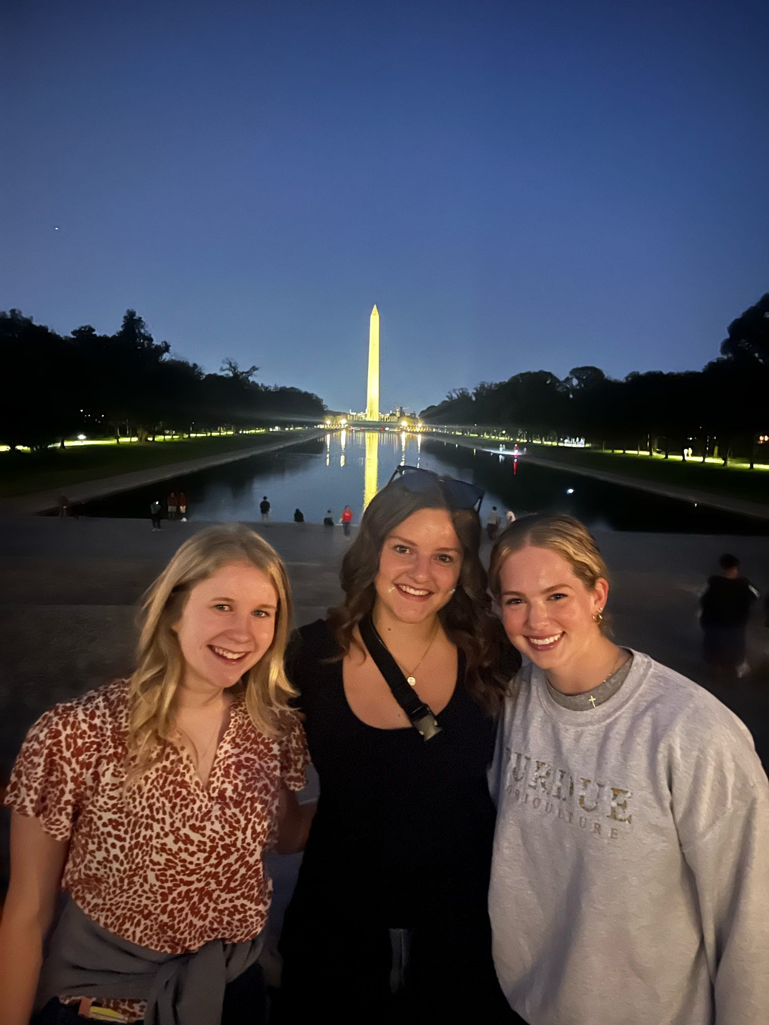 Madisen, Jade, and Madison at the Washington Monument