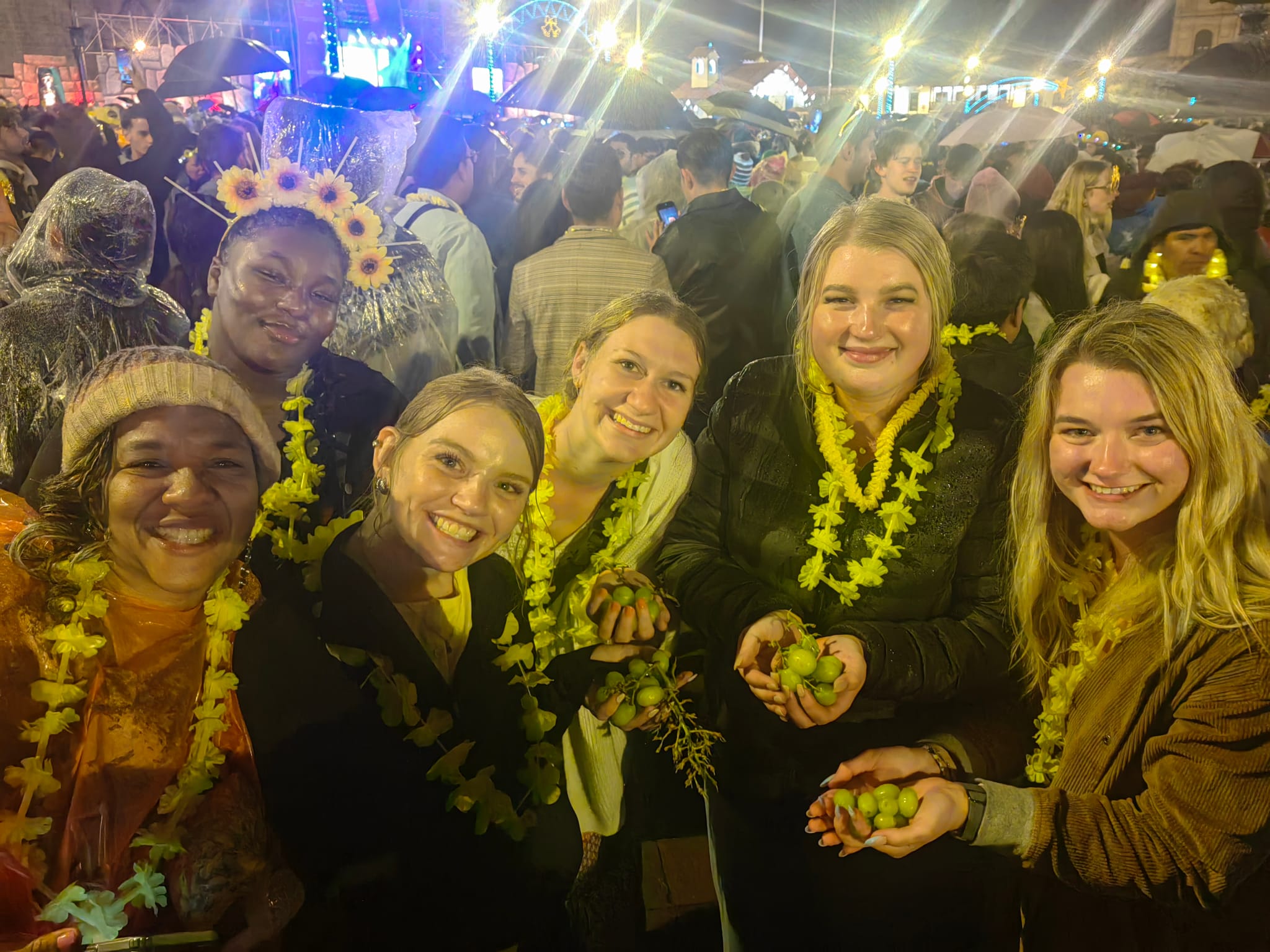 Peru study abroad group at a market