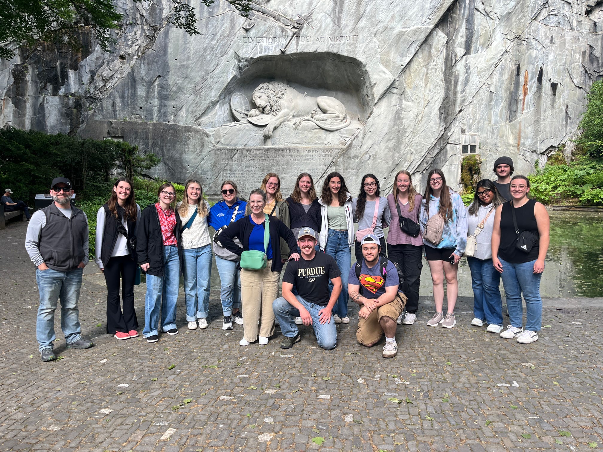 Group photo in front of natural scenery