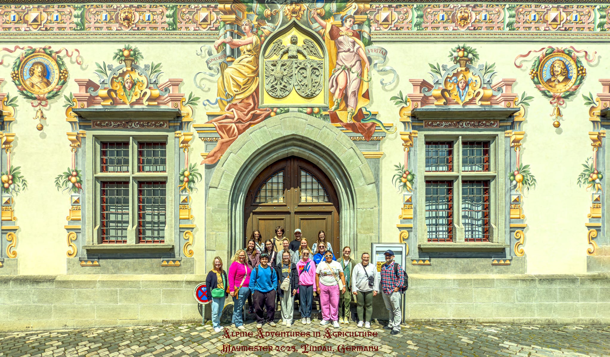 Group photo in front of natural scenery
