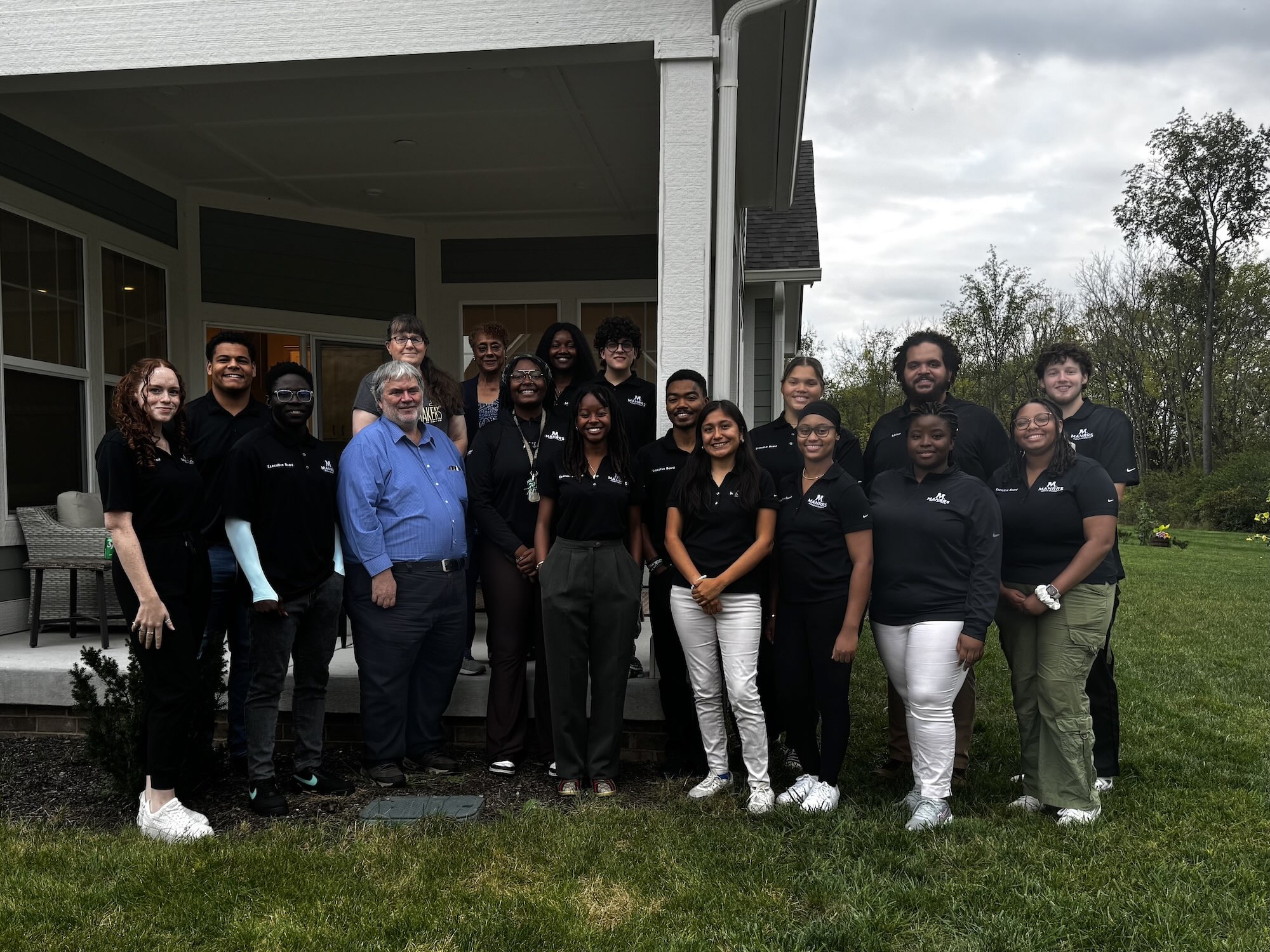Purdue MANRRS students standing with Dean Bernie Engel
