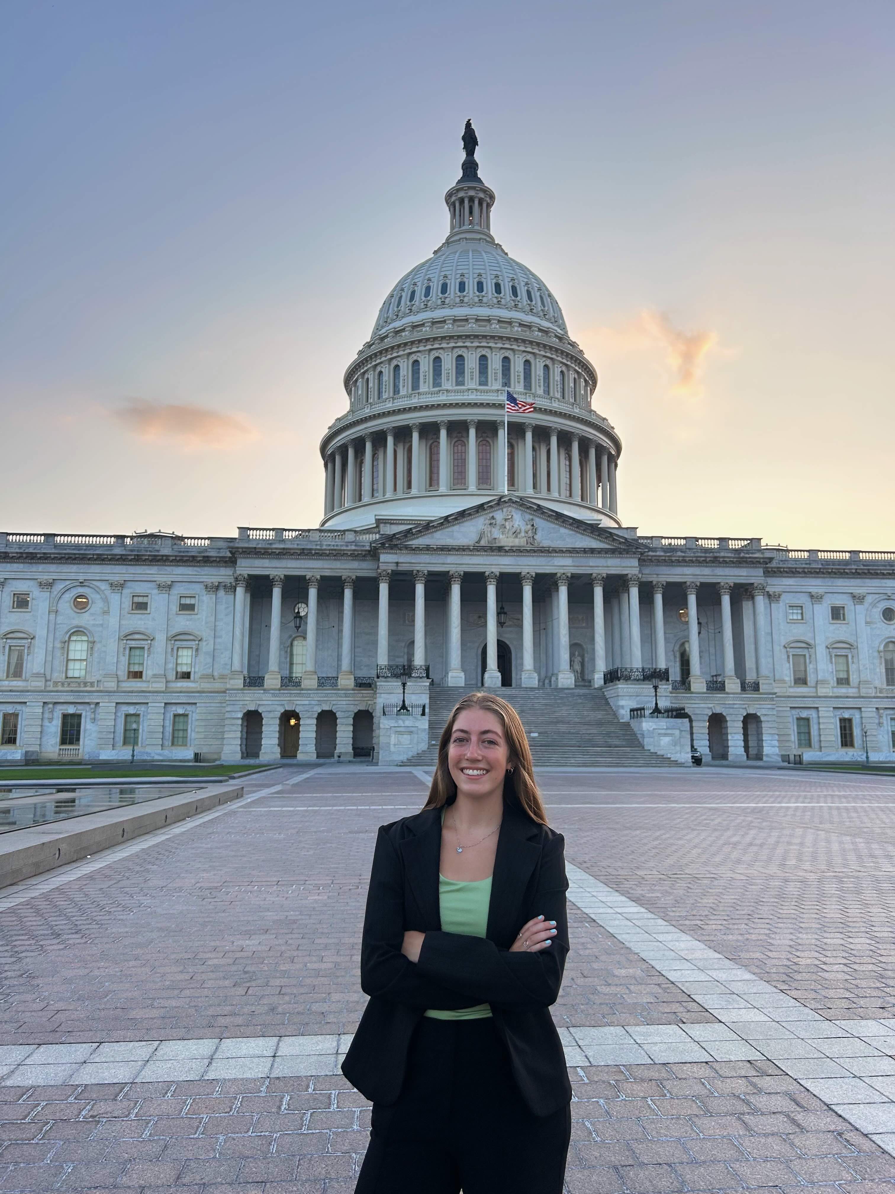 Emma in front of the Capitol Building
