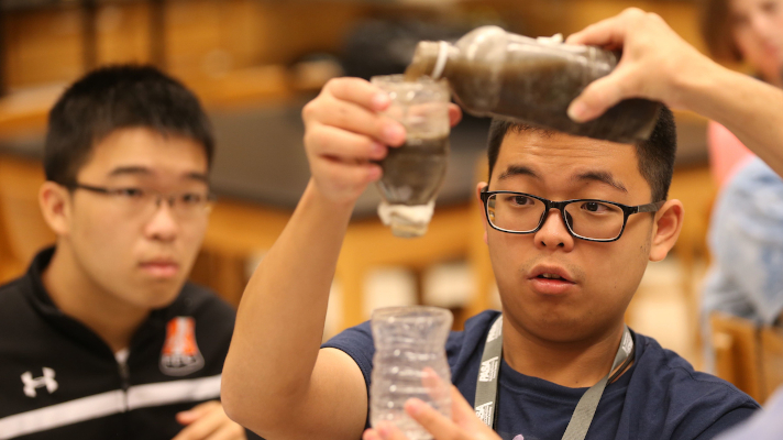 soil lab demonstration with water