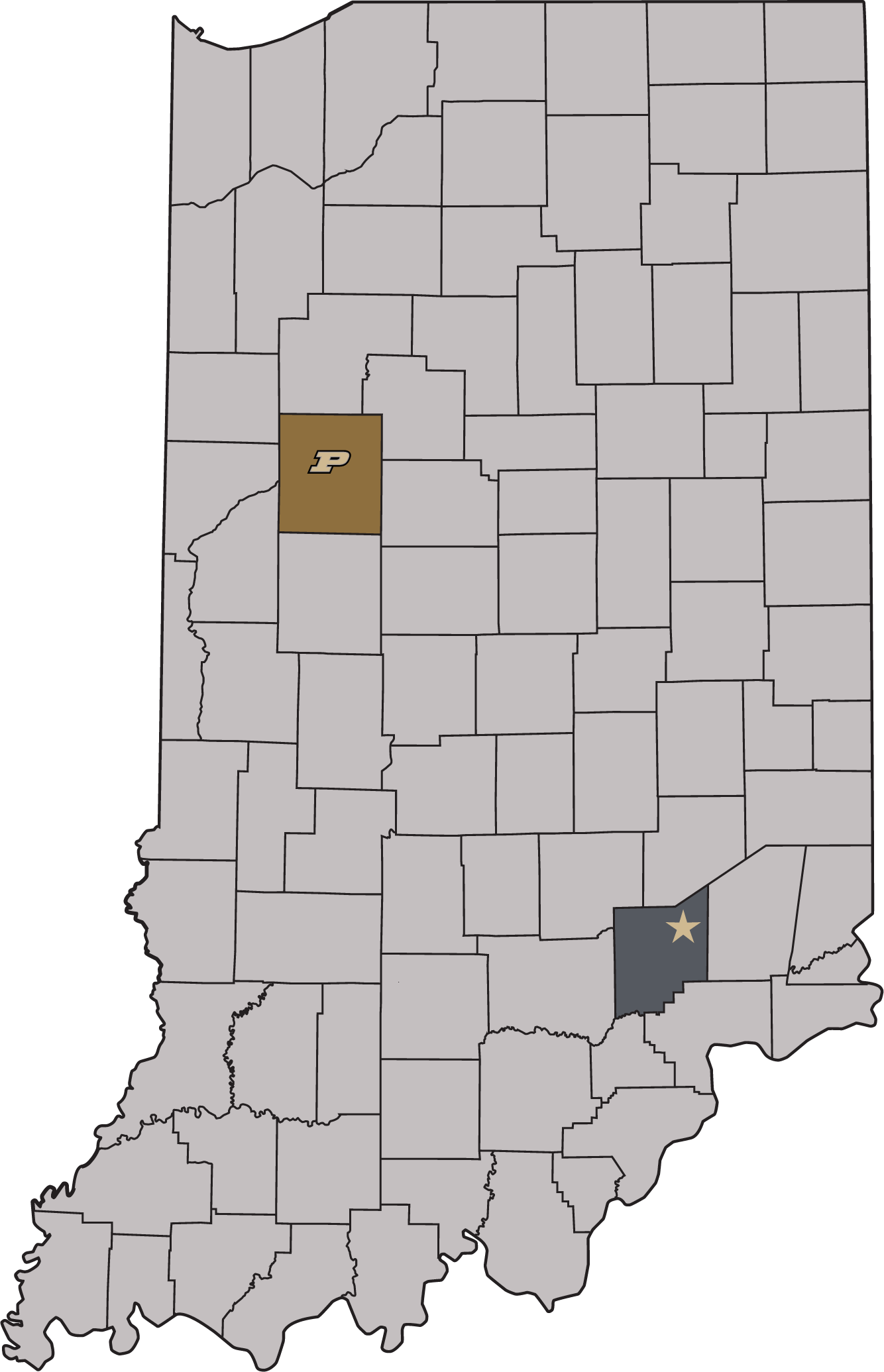 Indiana's map with the sepac location