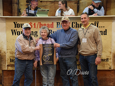 Award presented to Dave and Phyllis Kohli, Kohli Farms by Steve Ritter and Andrew Stewart