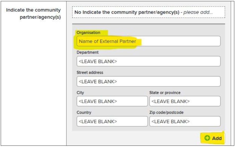 Name of External Partner