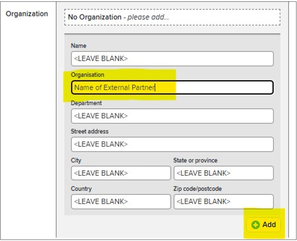 Name of External Partner