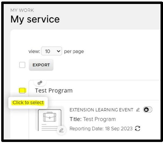 selecting Learning Event