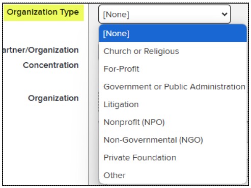 Organization Type