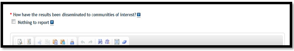 results disseminated?