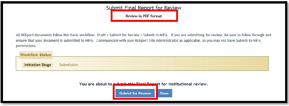 Submit Final Report for Review
