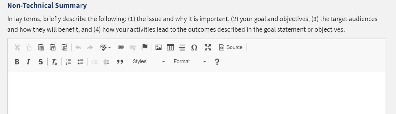 Non-Technical Summary
