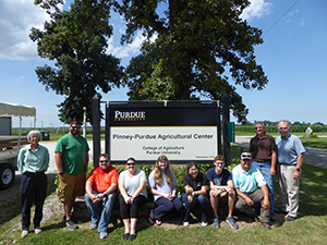 Group photo of all teacher participants at the PD field trip to Pinny Purdue Agricultural Center. 