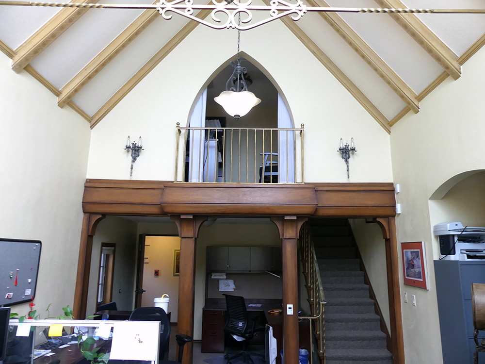 Tall ceilings and large windows inside the Schowe House