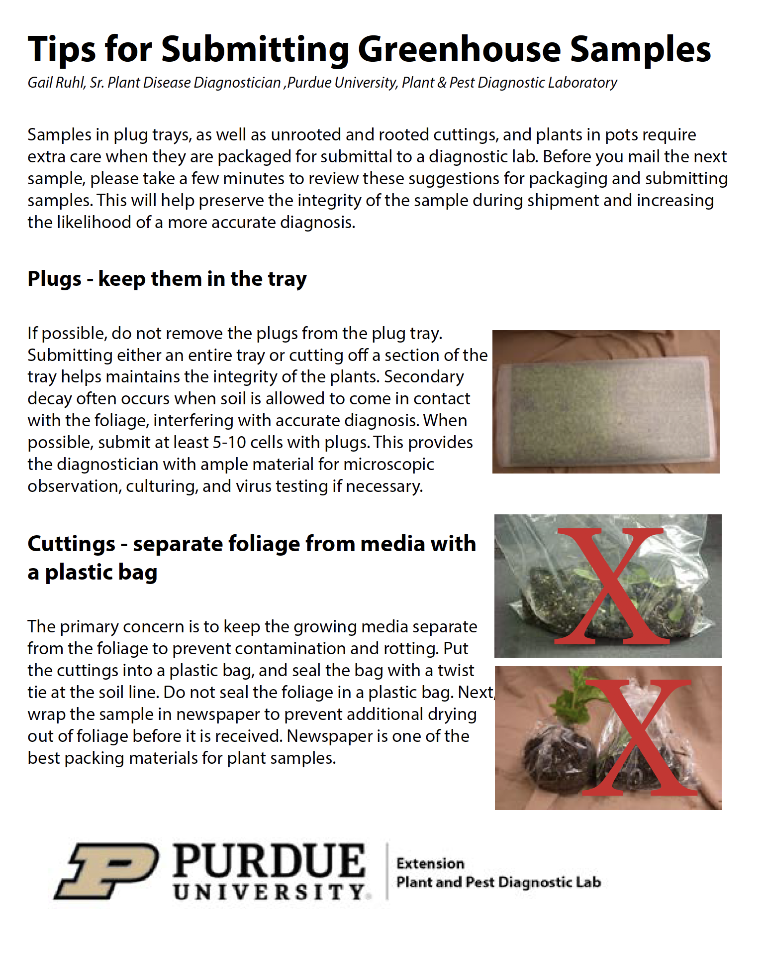 tips for submitting greenhouse samples