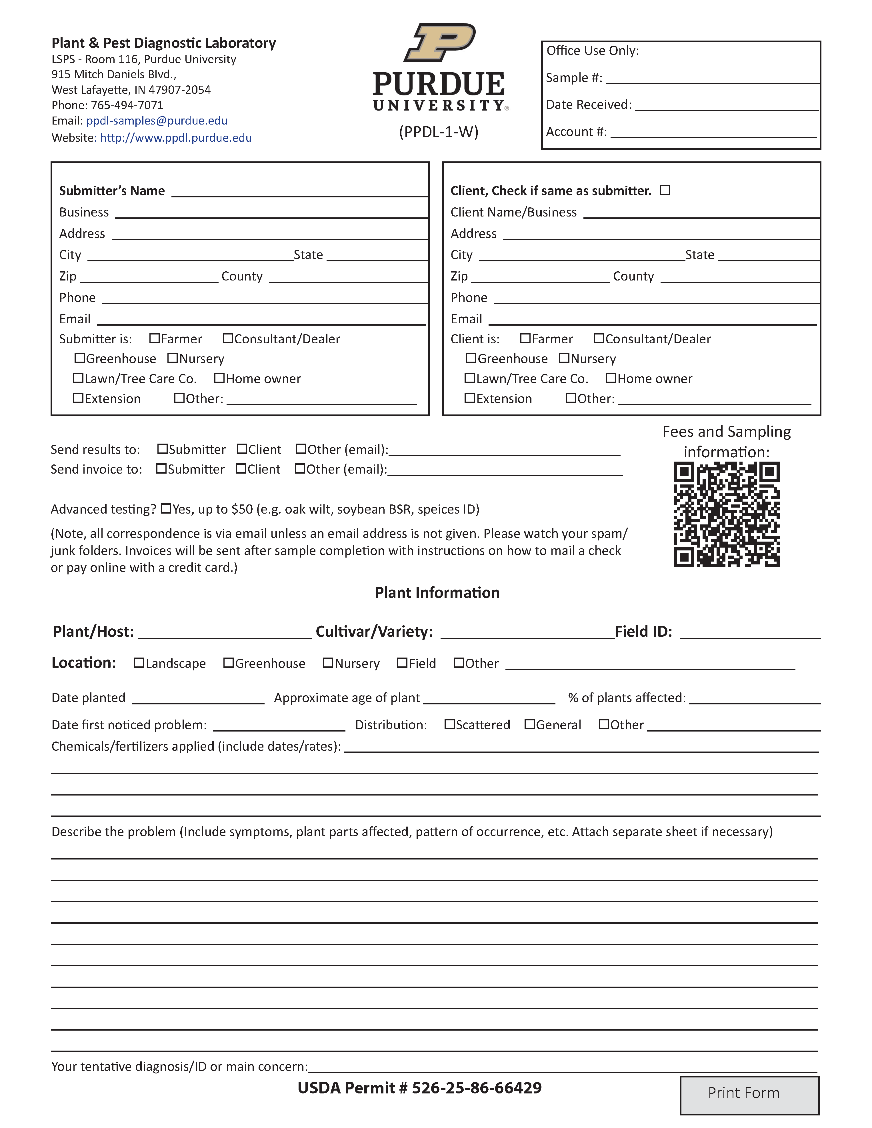 Physical Submission form