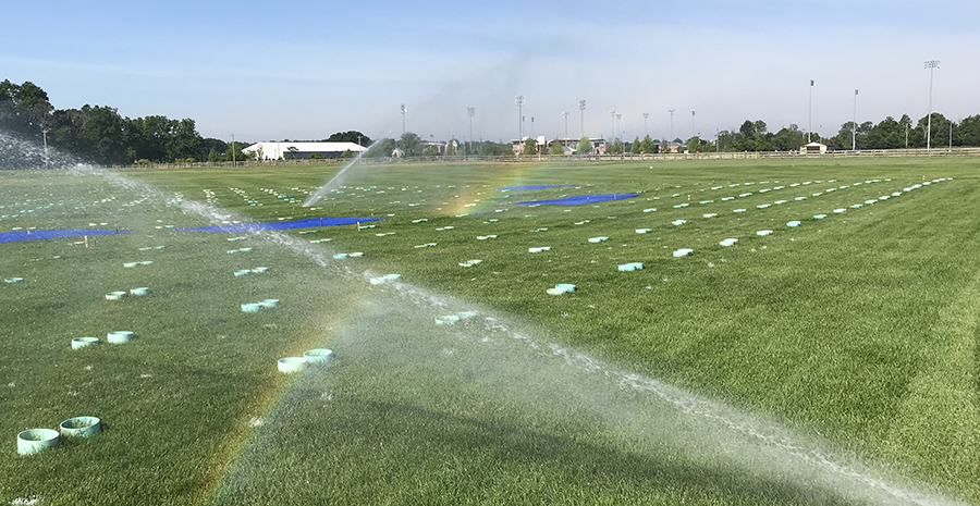 Field Sprinklers with Rainbow