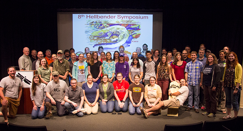 Hellbender symposium group photo in 2017.