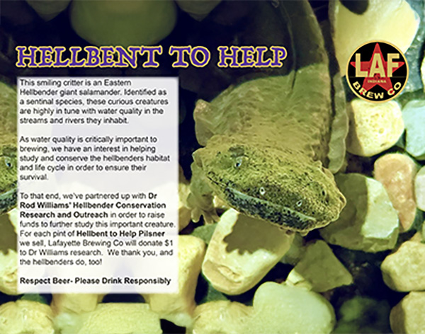 Flyer promoting local brewery created beer for fundraiser for the hellbenders.