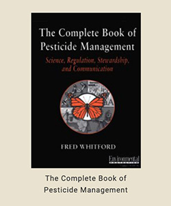 The Complete Book of Pesticide Management book cover with an image of a butterfly