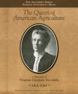 The Queen of American Agriculture book cover with a portrait of Virginia Meredith