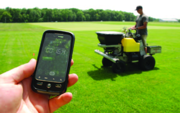 Cell phone used to keep time during calibration.