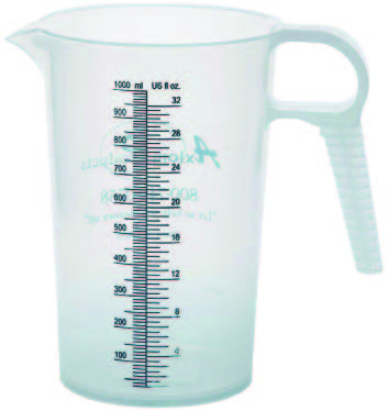 Quart and pint measuring containers