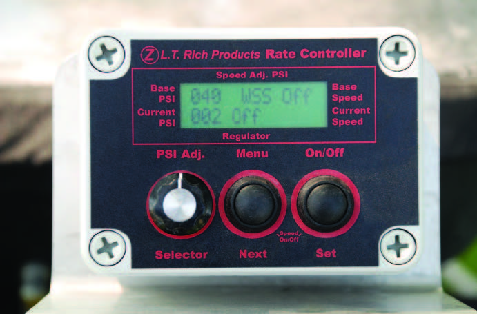 A rate controller can help you maintain a constant application rate despite changes in travel speed.