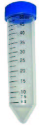 These 50-milliliter plastic centrifuge tubes are one kind of tube you can use for spreader calibration.