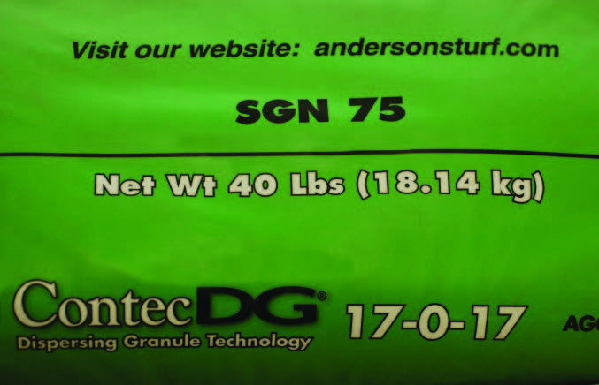 The size guide number (SGN) indicates the size of the fertilizer granules. Fertilizer bags or product information sheets often include SGNs.