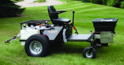 There are many ride-on sprayer/ spreaders available. Most can be calibrated using the methods described in this publication.