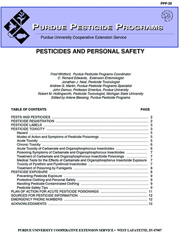 Pesticides and Personal Safety publications cover 