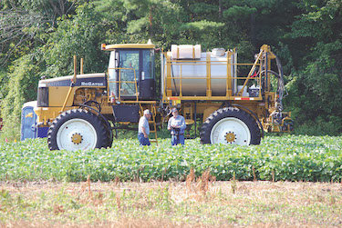 Farm equipment on a field