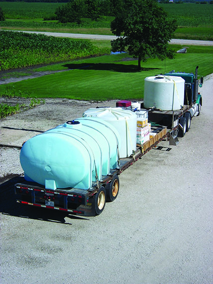 Farm truck with water tanks