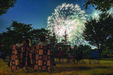 Couple watching fireworks