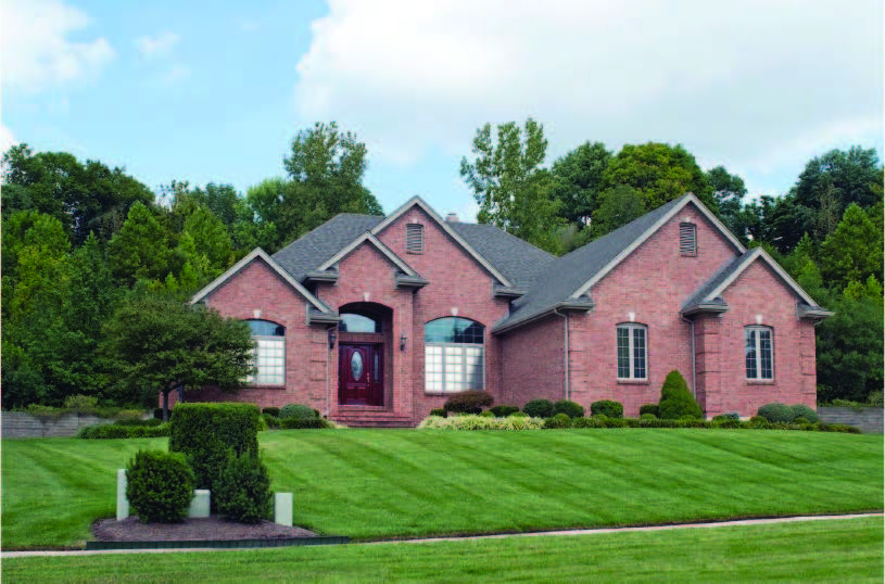 Sloped roof house with front yard