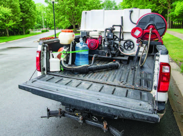 Truck with proucts in the trunk