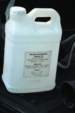 a service container with insecticide mix