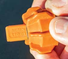 These nozzle has a 110° spray width. The nozzle with orange tip has a flow rate of 0.1 GPM (at 40 psi).