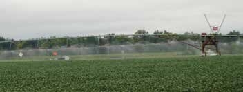 Irrigation pivots can be obstacles for drones to work around. A common practice is to split the application into two separate fields to avoid collisions.