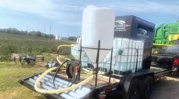 A drone, with its relatively small tank size and limited battery life, requires all of the items it needs to continue operating strategically positioned at the application site to improve the efficiency of the operation.