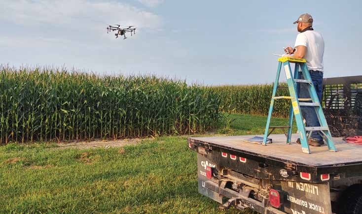 This pilot placed a ladder on a flatbed trailer to improve line of sight. Safe ladder use now becomes an issue that must be addressed.