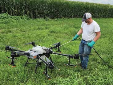person cleaning the drones