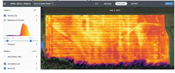 This figure is a thermal image of a field before any crop was planted.